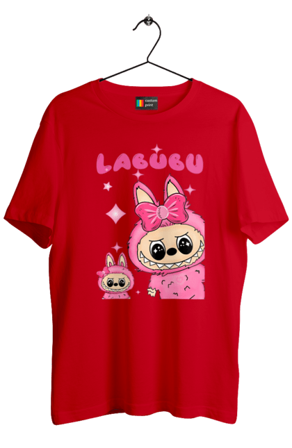 Футболка чоловіча з принтом "Лабубу". Іграшка лабубу, лабубу, лабубу кока кола, мерч лабубу, мила, рожева лабубу, смішна лабубу. 2070702