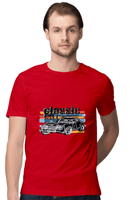 Футболка чоловіча з принтом "Принт Класичний Автомобіль". Автомобіль, класичний, ретро авто, старовинний автомобіль. 2070702