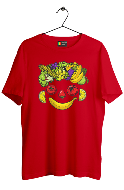 Футболка чоловіча з принтом "Зсж Посмішка". Зож, овоч, посмішка, фрукт. 2070702