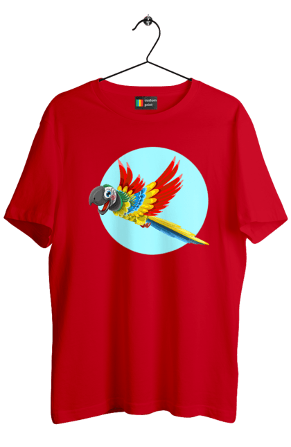 Men`s t-shirt with prints Parrot. Cockatoo, colored parrot, colorful parrot, flying parrot, parrot. 2070702