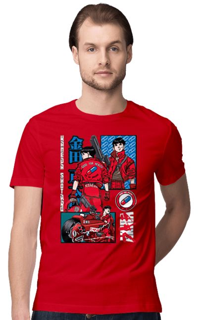 Men's t-shirt with prints Akira Shotaro Kaneda. Akira, anime, cyberpunk, manga, shotaro kaneda. 2070702