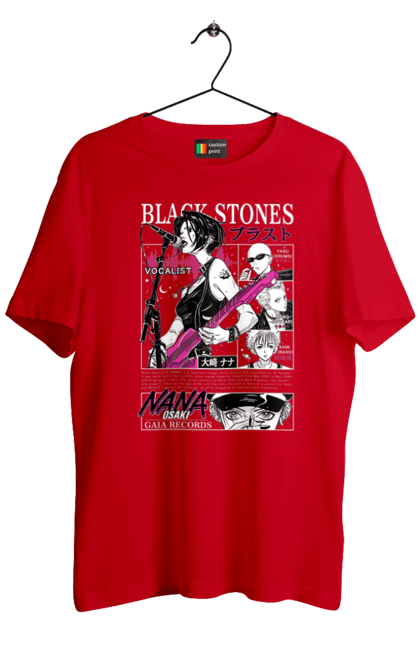 Men's t-shirt with prints Nana Nana Osaki. Anime, black stones, blast, manga, music, musical group, nana, nana osaki, singer. 2070702