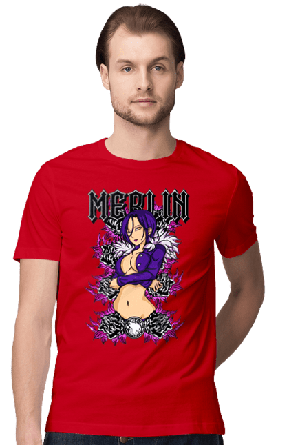 Men's t-shirt with prints Seven Deadly Sins Merlin. Adventures, anime, comedy, fantasy, manga, merlin, seven deadly sins. 2070702