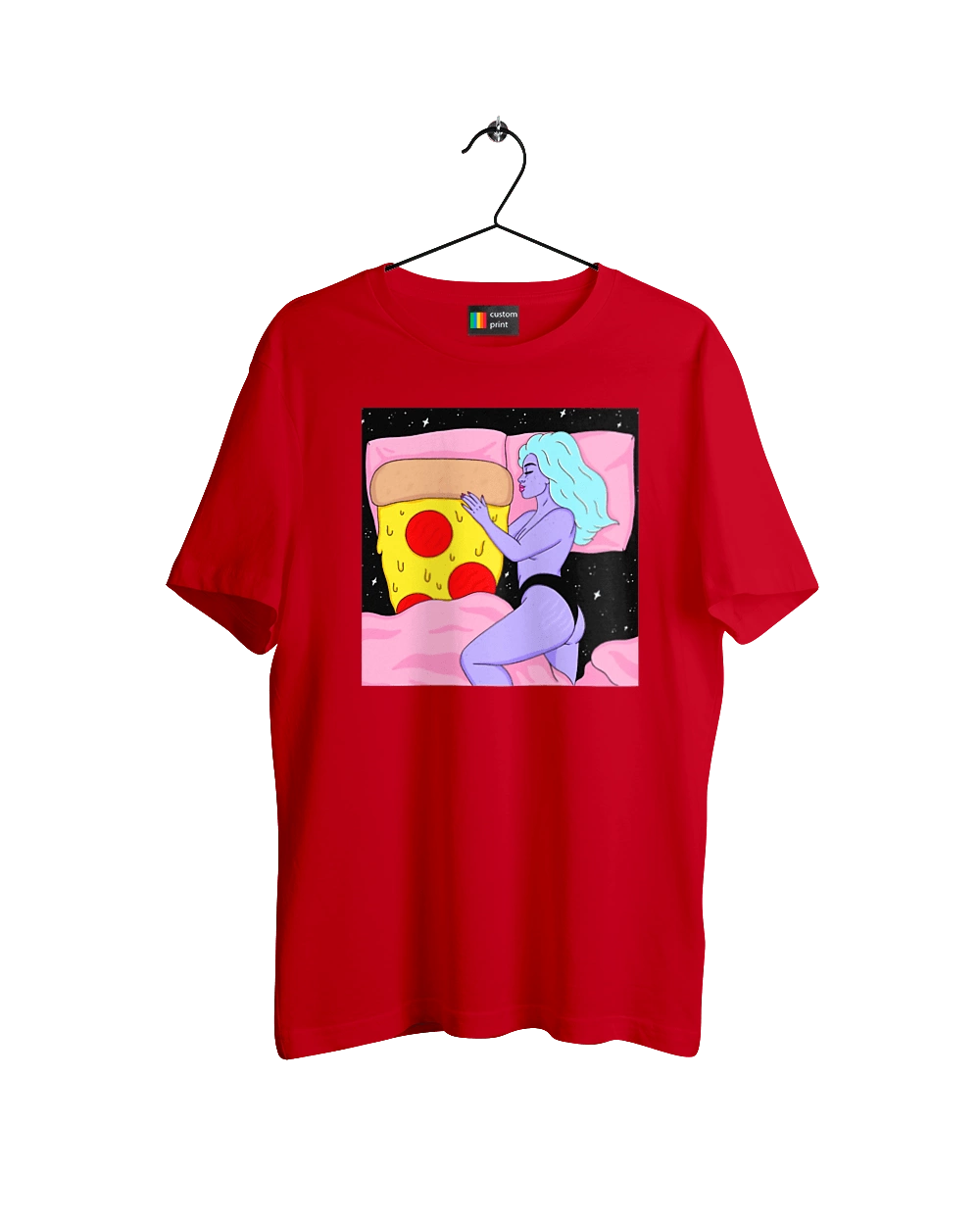 Purple Girl And Pizza