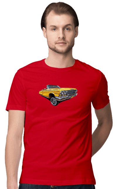 Men`s t-shirt with prints Car. Car, chevrolet, classic, impala, lowrider. 2070702