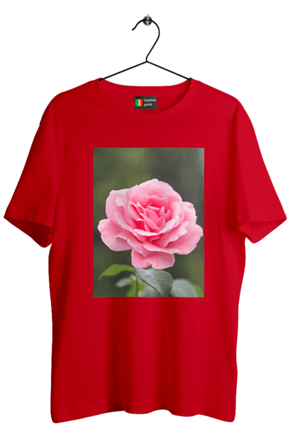 Футболка чоловіча з принтом "Троянда". Жіноча, з, красива, троянда, футболка. CustomPrint.market