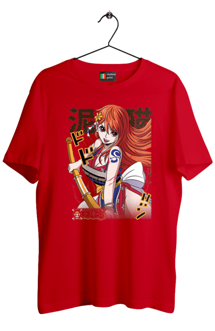 Men's t-shirt with prints One Piece Nami. Anime, cat burglar, manga, nami, one piece, straw hat pirates. 2070702