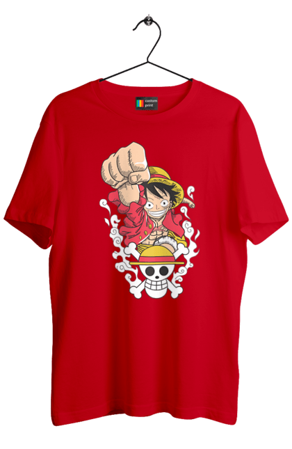 Men's t-shirt with prints One Piece Luffy. Anime, luffy, manga, monkey de luffy, one piece, pirates. 2070702