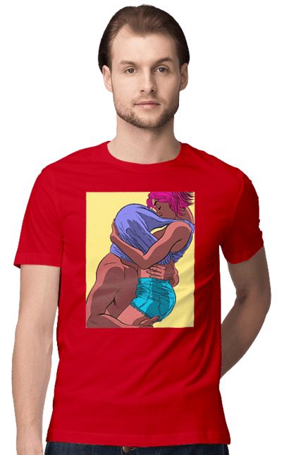 Футболка чоловіча з принтом "Чоловік Під Майкою У Дівчата". Пристрасть, сиськи. 2070702