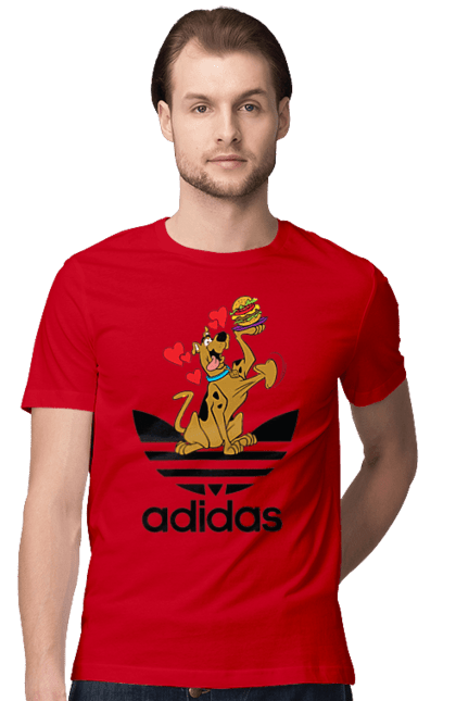 Футболка чоловіча з принтом "Adidas Скубі Ду". Adidas, scooby doo, scooby-doo, адідас, мультсеріал, серіал, скубі ду, скубі-ду, собака. 2070702