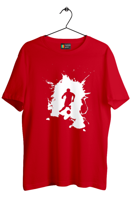 Футболка чоловіча з принтом "Футбол у серці". Ворота, гол, збірна, м`яч, перемога, спорт, турнір, україна, футбол, чемпіонат. 2070702