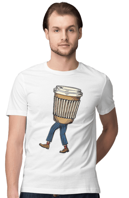 Футболка чоловіча з принтом "Людина Кава". Кава. 2070702