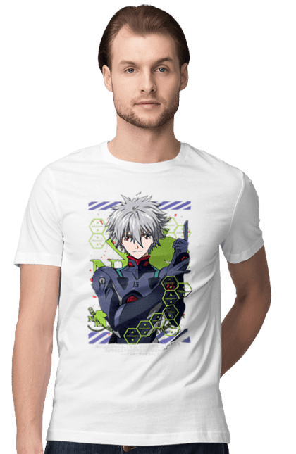 Men's t-shirt with prints Evangelion Kaworu. Anime, evangelion, eve, kaworu, kaworu nagisa, manga, neon genesis evangelion, nerve, tv series. 2070702