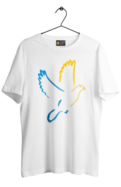 Футболка чоловіча з принтом "Голуб миру". Голуб миру, мир, перемога україни, україна. 2070702