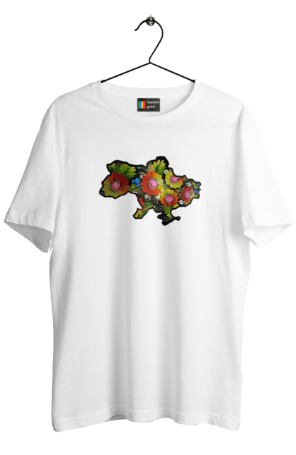 Футболка чоловіча з принтом "Справжня Україна". Барви, квіти, кольрі, краса, лепестки, листя, настрій, справжня україна. 2070702