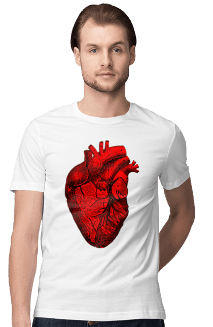 Футболка чоловіча з принтом "Серце". Здоров`я, кардіолог, лікар, лікарня, лікування, медицина, серце. ART принт на футболках