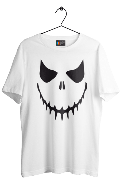 Men's t-shirt with prints Halloween pumpkin face. Costume, halloween, holiday, october, october 31, pumpkin, scary, sweets, trick or treat. 2070702