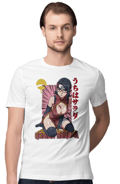 Men's t-shirt with prints Boruto Sarada Uchiha. Anime, boruto, manga, sarada uchiha, tv series, uchiha. 2070702