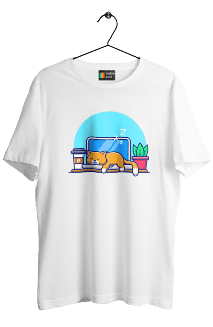 Футболка чоловіча з принтом "Кіт програміст". Angular, c, css, html, it, javascript, jquery, php, python, react, svelt, vue, айтишник, айті, гумор, код, кодувати, прогер, програміст, програмісти, ти ж, ти ж програміст, тиж програміст. 2070702