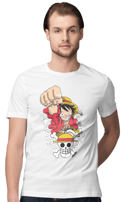 Men's t-shirt with prints One Piece Luffy. Anime, luffy, manga, monkey de luffy, one piece, pirates. 2070702