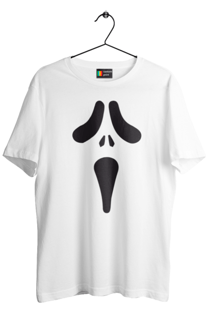 Men's t-shirt with prints Halloween pumpkin face. Costume, halloween, holiday, october, october 31, pumpkin, scary, sweets, trick or treat. 2070702