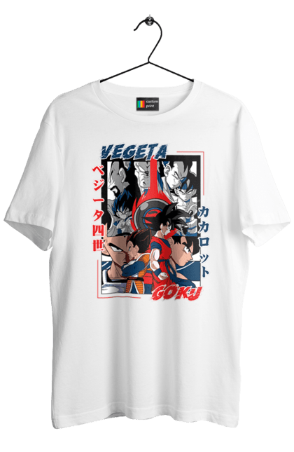 Men's t-shirt with prints Dragon Ball. Anime, dragon ball, goku, manga, tv series, vegeta. 2070702