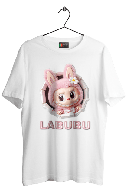 Футболка чоловіча з принтом "Лабубу". Іграшка лабубу, лабубу, лабубу кока кола, мерч лабубу, мила, рожева лабубу, смішна лабубу. 2070702