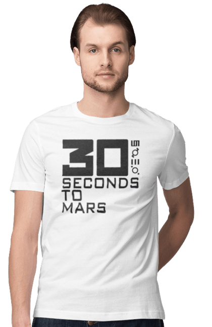 Футболка мужская с принтом Thirty Seconds to Mars. 30 seconds, 30 секунд, thirty seconds, альтернативный рок, группа, музыка, рок, хард-рок. 2070702