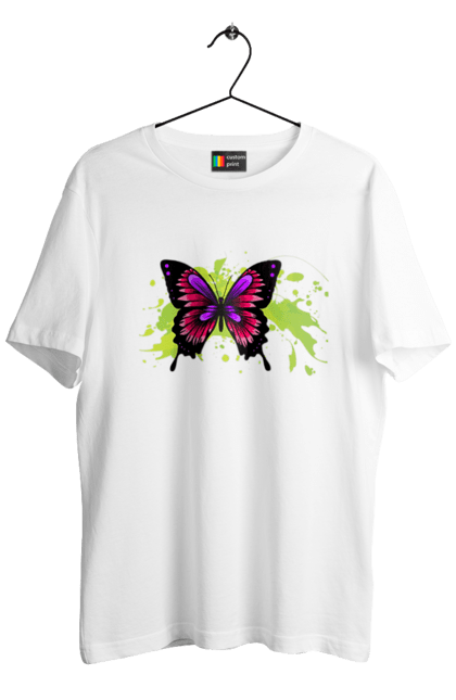 Men`s t-shirt with prints Pink Butterfly. Butterfly. 2070702