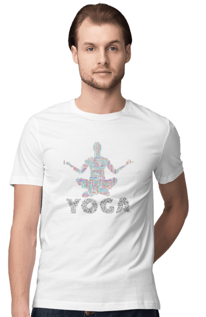 Футболка чоловіча з принтом "YOGA". Веган, йога, медитація. Loyena Shop