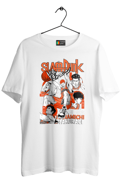 Футболка чоловіча з принтом "Слем данк Сакурагі Ханамічі". Hanamichi sakuragi, slam dunk, аніме, баскетбол, манга, сакурагі ханамічі, слем-данк, спокон, спортивне аніме, сьонен. 2070702