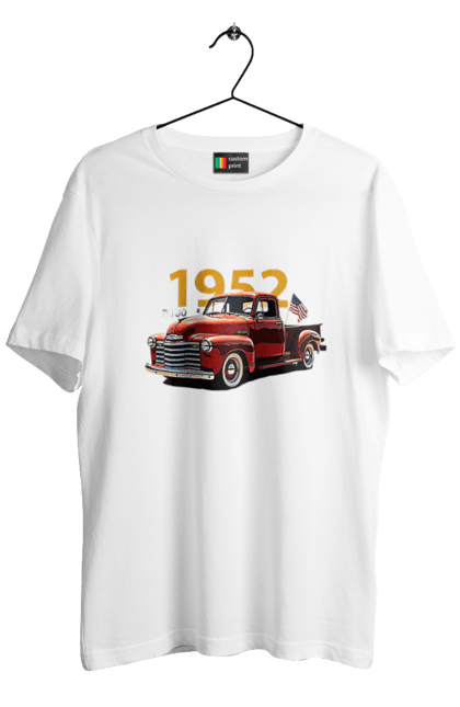 Men's t-shirt with prints Chevrolet 3100. Auto, car, chevrolet, chevrolet 3100, pickup, truck. 2070702