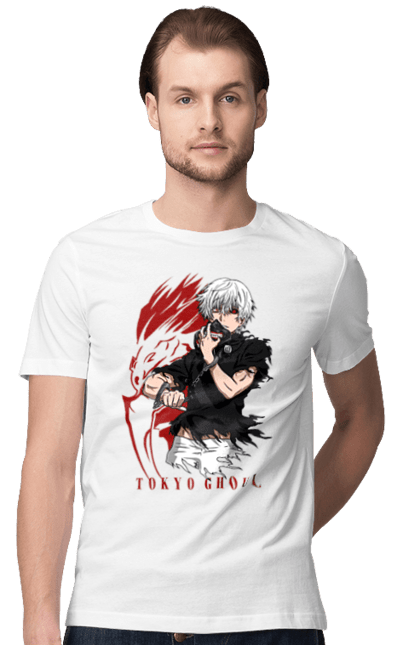 Футболка чоловіча з принтом "Токійський гуль". Kaneki ken, tokyo ghoul, аніме, драма, жахи, канеки кен, канекі кен, манга, токійський гуль, фантастика. 2070702