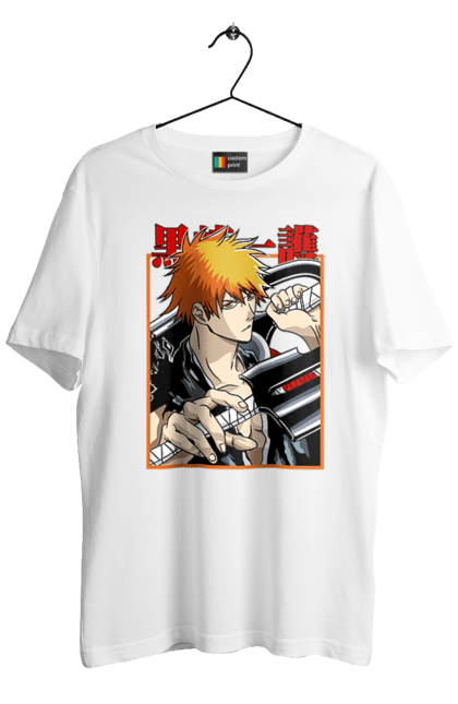 Футболка мужская с принтом Блич Ичиго Куросаки. Anime, bleach, ichigo kurosaki, manga, аниме, блич, ичиго, ичиго куросаки, манга. 2070702