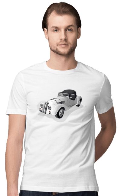 Футболка чоловіча з принтом "Автомобіль". Авто, автомобиль, класика, старовинна машина, старовинний. 2070702