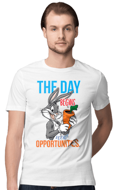 Men's t-shirt with prints Bugs Bunny. Bugs bunny, cartoon, looney tunes, merrie melodies. 2070702