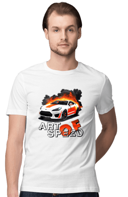 Футболка чоловіча з принтом "Швидкість". Авто, автомобіль, автомобільний, гонка, швидкість. 2070702