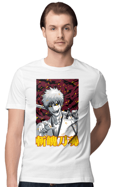 Футболка чоловіча з принтом "Бліч Куросакі Ічіґо". Anime, bleach, ichigo kurosaki, manga, аніме, бліч, ічіго, куросакі ічіґо, манга. 2070702