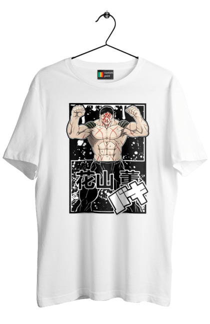 Футболка чоловіча з принтом "Боєць Бакі Ханаяма Каору". Anime, baki, baki the grappler, kaoru hanayama, manga, аніме, боєць баки, манга, ханаяма, ханаяма каору. 2070702