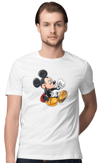 Футболка мужская с принтом Микки Маус. Mickey mouse, дисней, микки, микки маус, мультфильм. 2070702