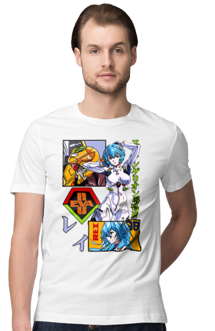 Men's t-shirt with prints Evangelion Rei. Anime, evangelion, eve, kaoru, manga, rei ayanami, shinji. 2070702