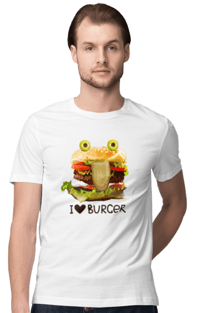 Футболка чоловіча з принтом "Burger". Бургер, гамбургер, фаст фуд. futbolka.stylus.ua