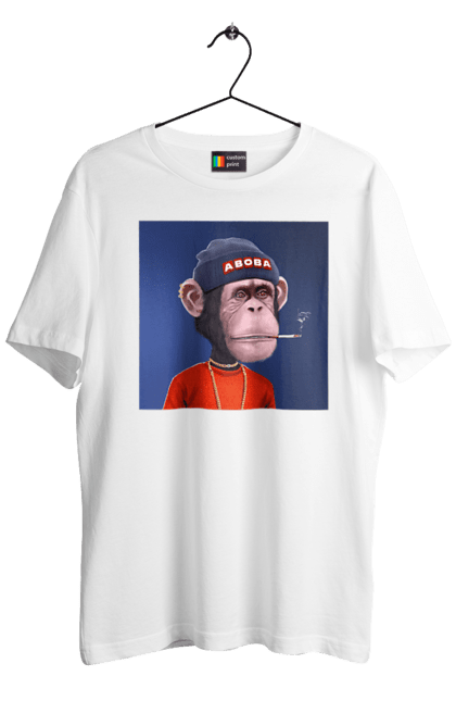 Футболка чоловіча з принтом "Мавпочка 7". Nft, персонаж, принти, ручне малювання, футболки. CustomPrint.market