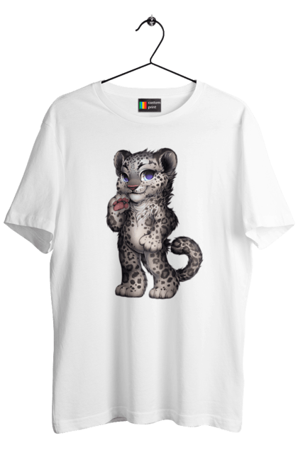 Men's t-shirt with prints Little Black Leopard. Animal, black leopard, leopard. CustomPrint.market