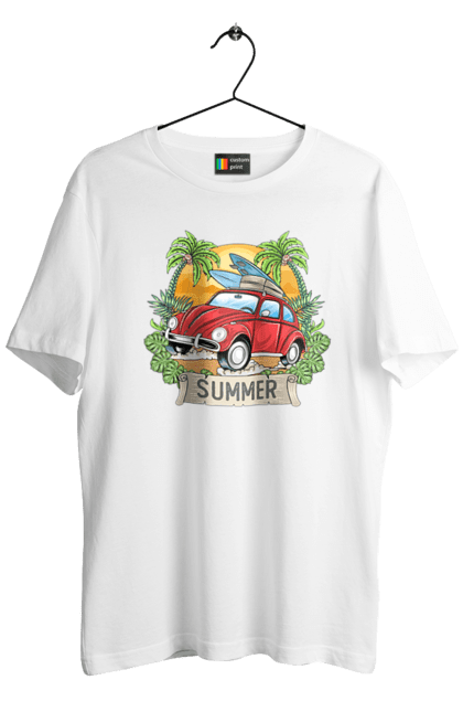 Футболка чоловіча з принтом "Літо, Машина І Пальми". Відпочинок, літо, машина, пальми. 2070702