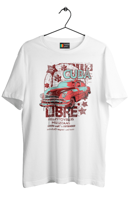 Men`s t-shirt with prints Cuba, Machine. Cuba, retro. 2070702