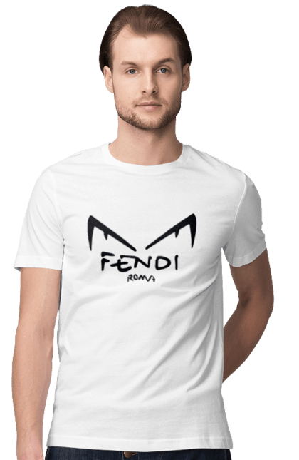 Футболка чоловіча з принтом "Fendi". Fendi, lvmh, бренд, будинок моди, італія, люкс, мода, одяг, сумка, фенді. 2070702