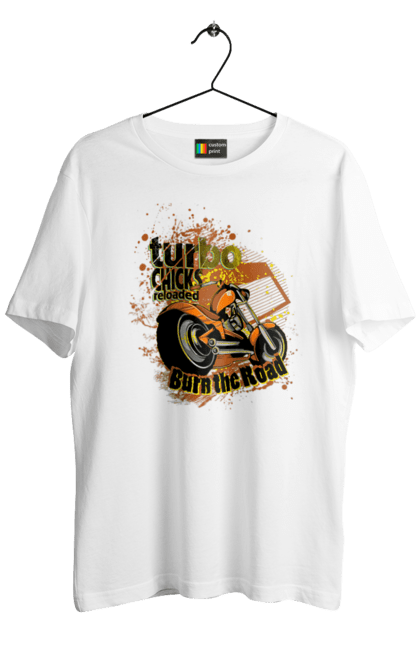 Футболка мужская с принтом Мопед Турбо. Езда, мопед, скорость. 2070702
