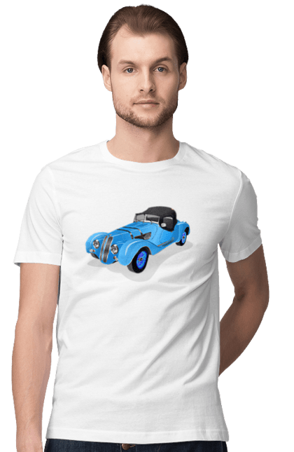 Футболка чоловіча з принтом "Автомобіль". Авто, автомобиль, класика, старовинна машина, старовинний. 2070702