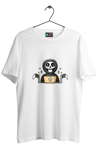 Футболка чоловіча з принтом "Темний розробник програміст". Brain, geek, linux, php, ай ти, ай ті, баг, геймер, гік, гра в кальмара, де баг, код, лаптоп, лінукс, пранк, програміст, розробник, смерть, сміх, смішне, ютер. 2070702